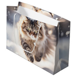 Maine Coon Dashing Through the Snow Große Geschenktüte