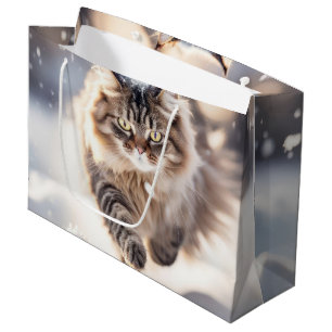 Maine Coon Dashing Through the Snow Große Geschenktüte