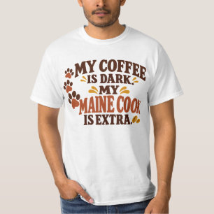 Maine Coon Dunkler Kaffee Retro Braun und Orange Z T-Shirt