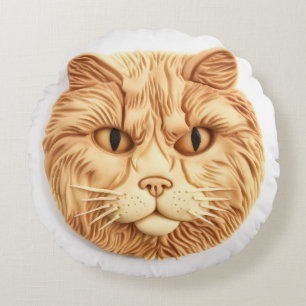 Maine Coon Katze 3D Inspiriert Rundes Kissen