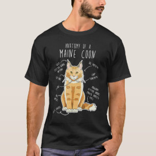 Maine Coon Katze Anatomie Süße Haustierkatze Katz T-Shirt
