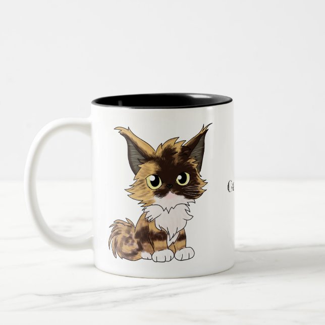 Maine Coon Katze mit Namen  Zweifarbige Tasse (Links)