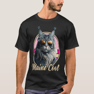 Maine Coon Katze Retro Outfit Maine Coole Tier Kit T-Shirt