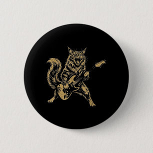 Maine Coon Katze spielt Gitarre Rockstar Rock und Button