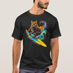 Maine Coon Katze surft T-Shirt