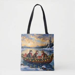 Maine Coon Katze Weihnachtsboot Urlaub Tasche