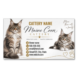 Maine Coon Katzenzucht Katzenzüchter Magnetische Visitenkarte