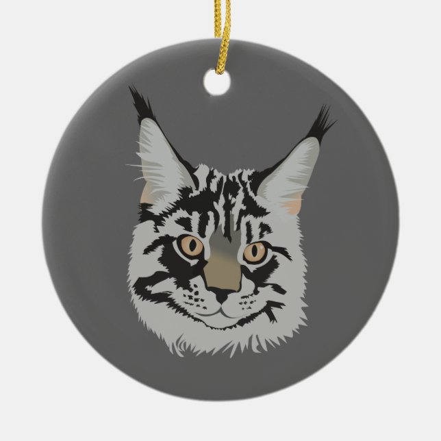 Maine Coon Keramik Ornament (Vorne)
