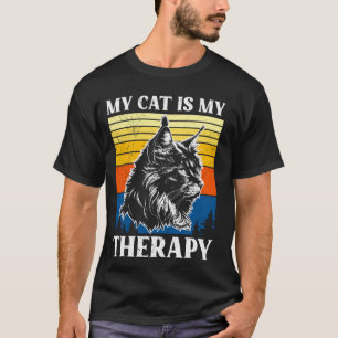 Maine Coon MEINE KATZE IST MEINE THERAPIE Lustige T-Shirt
