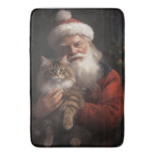 Maine Coon mit Weihnachten Badematte
