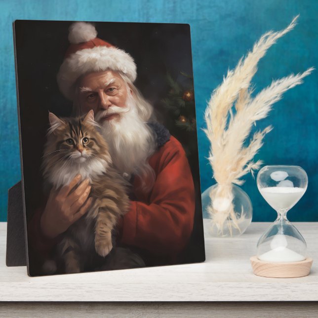 Maine Coon mit Weihnachten Fotoplatte (Seite)
