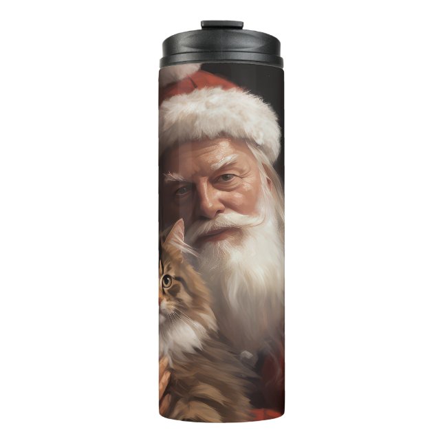 Maine Coon mit Weihnachten Thermosbecher (Vorderseite)