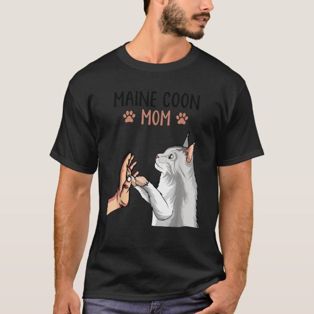 Maine Coon Mom Cat Owner Lovers  T-Shirt (Vorderseite)