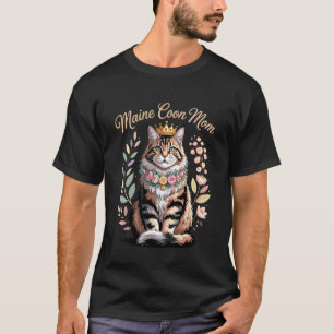 Maine Coon Mutter Elegante Katzenliebhaberin Haust T-Shirt