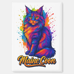 Maine Coon Pop Kunst, Dichtung und Musik Magnet