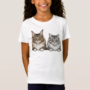 Maine Coon & Silver Tabby für Katzenmamas  T-Shirt