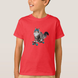 Maine Coon Skateboarder T-Shirt