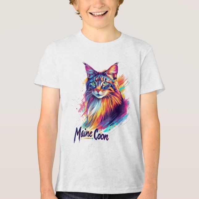 Maine Coon Tri-Blend Shirt (Vorderseite)