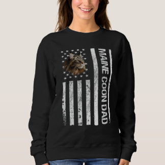 Maine Coon Vater American USA Flag Funny Maine Coo Sweatshirt