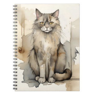 Maine Coon Watercolor Illustration Notizblock