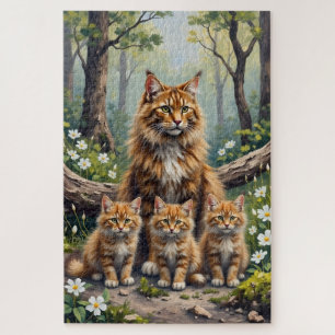 Maine Coon Woodland Bloom Kunst