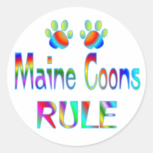 Maine Coons Rule Runder Aufkleber