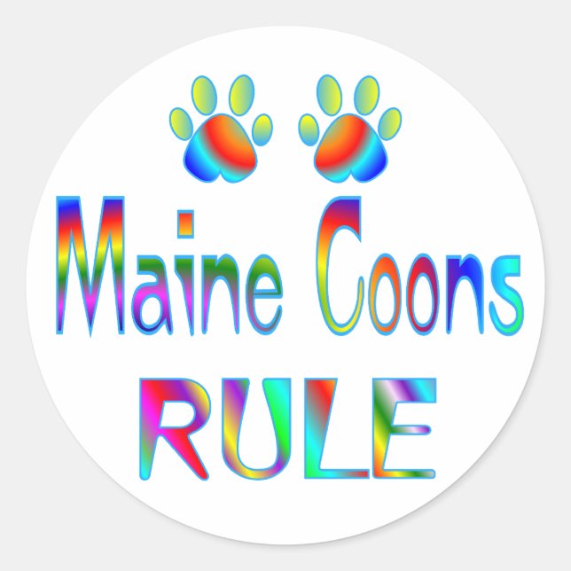 Maine Coons Rule Runder Aufkleber (Vorderseite)