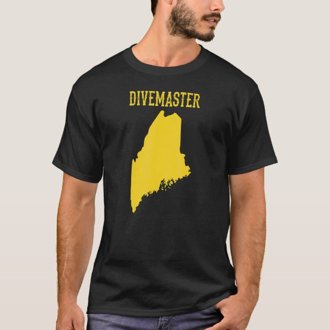 Maine Divemaster Tauchen Instructor Dive Flag T-Shirt (Vorderseite)