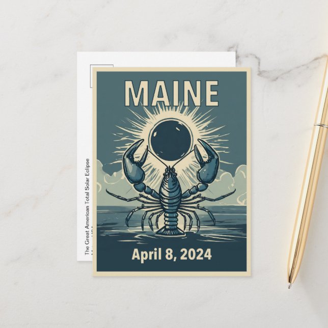 Maine Eclipse Postkarte (Vorderseite/Rückseite Beispiel)