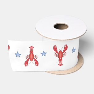 Maine Event Lobster Preppy Seaside Coastes Satinband