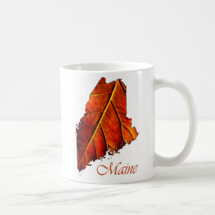 Maine Fall Foliage Orange farbiges Leaf Kaffeetasse