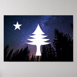 Maine-Flag 1901 - Starry Night Edition Poster