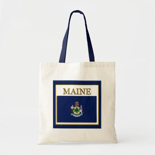 Maine Flag Design Budget Tote Bag Tragetasche (Vorne)