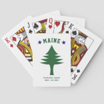 Maine Flag Tree Star Wedding Favor Custom Text