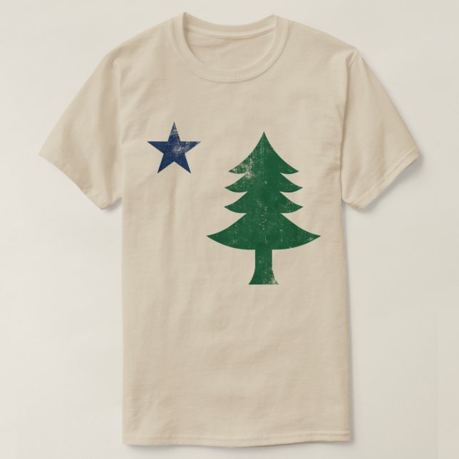Maine-Flagge 1901 - gestört T-Shirt (Design vorne)