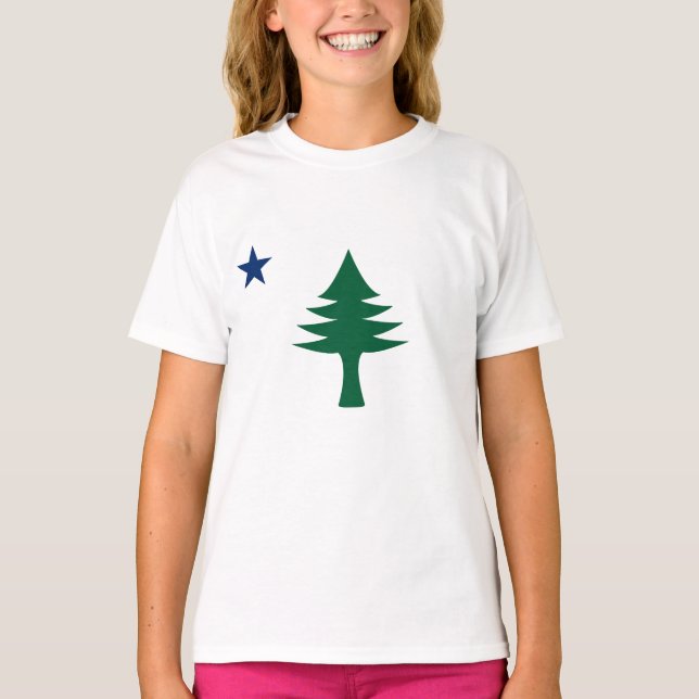 Maine-Flagge 1901 T-Shirt (Vorderseite)