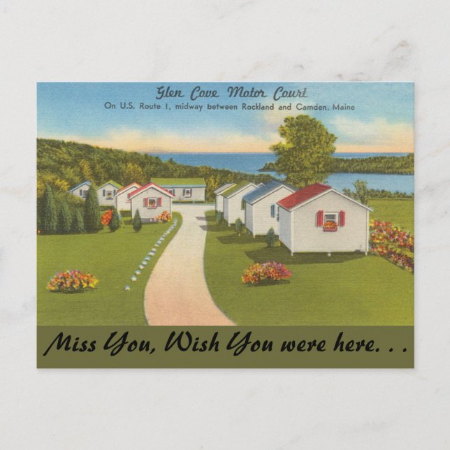 Maine, Glen Cove Motor Court, Camden Postkarte (Vorderseite)