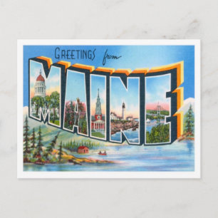 Maine Grüße von US-Staaten Postkarte