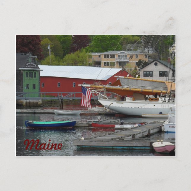 Maine Harbor Postkarte (Vorderseite)
