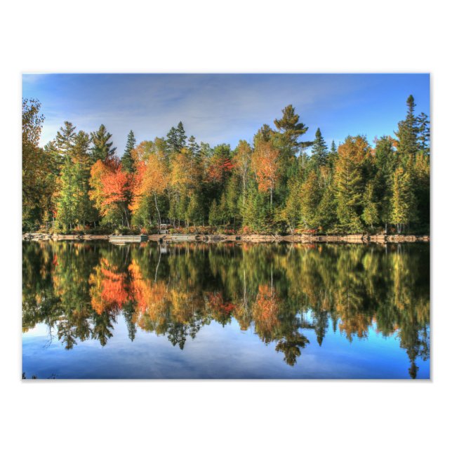 Maine Herbstfallen Foliage See Reflektionen Fotodruck (Vorne)