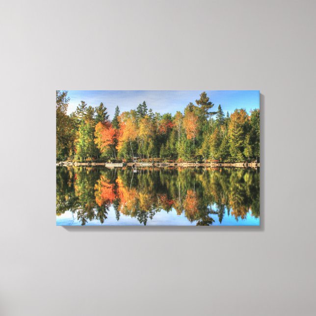 Maine Herbstfallen Foliage See Reflektionen Leinwanddruck (Vorderseite)