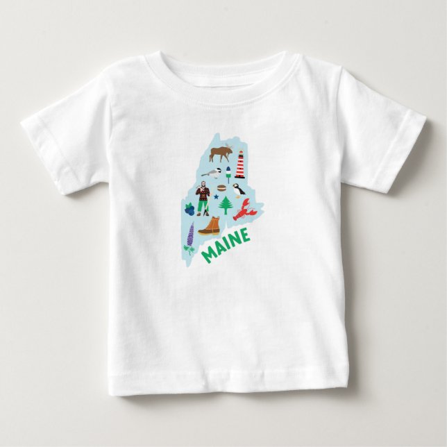 Maine-Icons Baby T-shirt (Vorderseite)