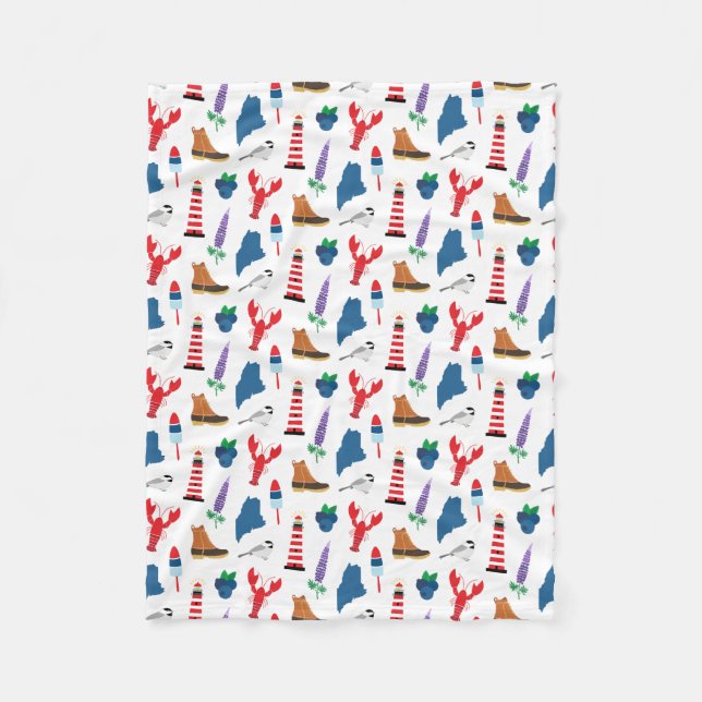 Maine-Icons Fleecedecke (Vorderseite)