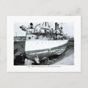 Maine in Drydock Postkarte