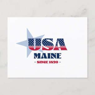 Maine in Rot, Weiß und Blau Postkarte