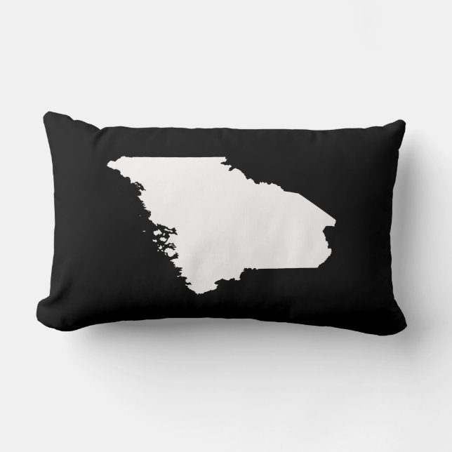 Maine in Weiß und Schwarz Lendenkissen (Vorderseite)