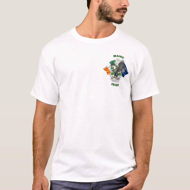 Maine Irish American Wappen T-Shirt (Vorderseite)