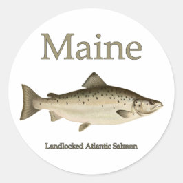 Maine Lachs Runder Aufkleber