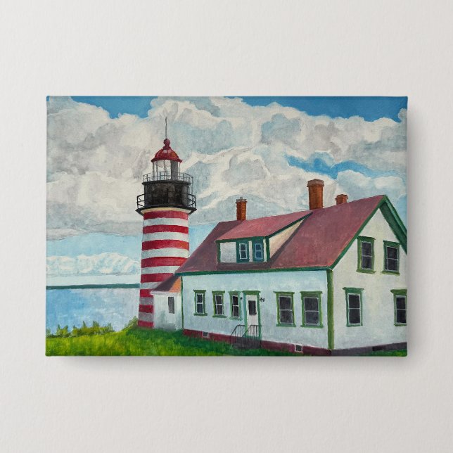 Maine Leuchtturm Button (Vorderseite)