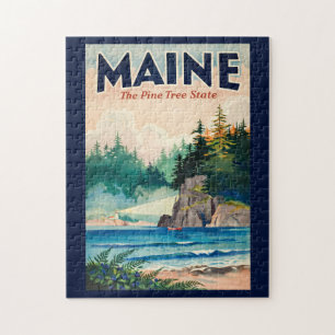 Maine Leuchtturm-Malerische Illustration Reise Kun